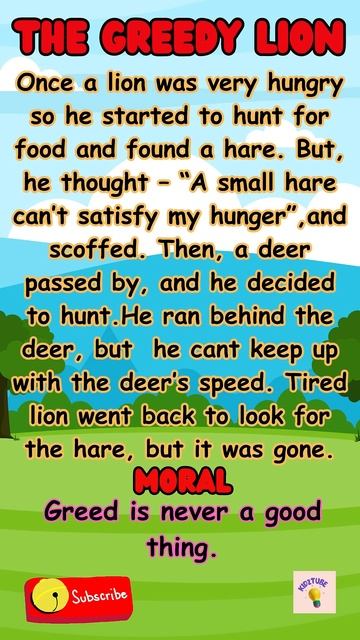 The Greedy Lion |Short story in english |short story for kids #shortstory #kidsvideo #learning #kid смотреть онлайн