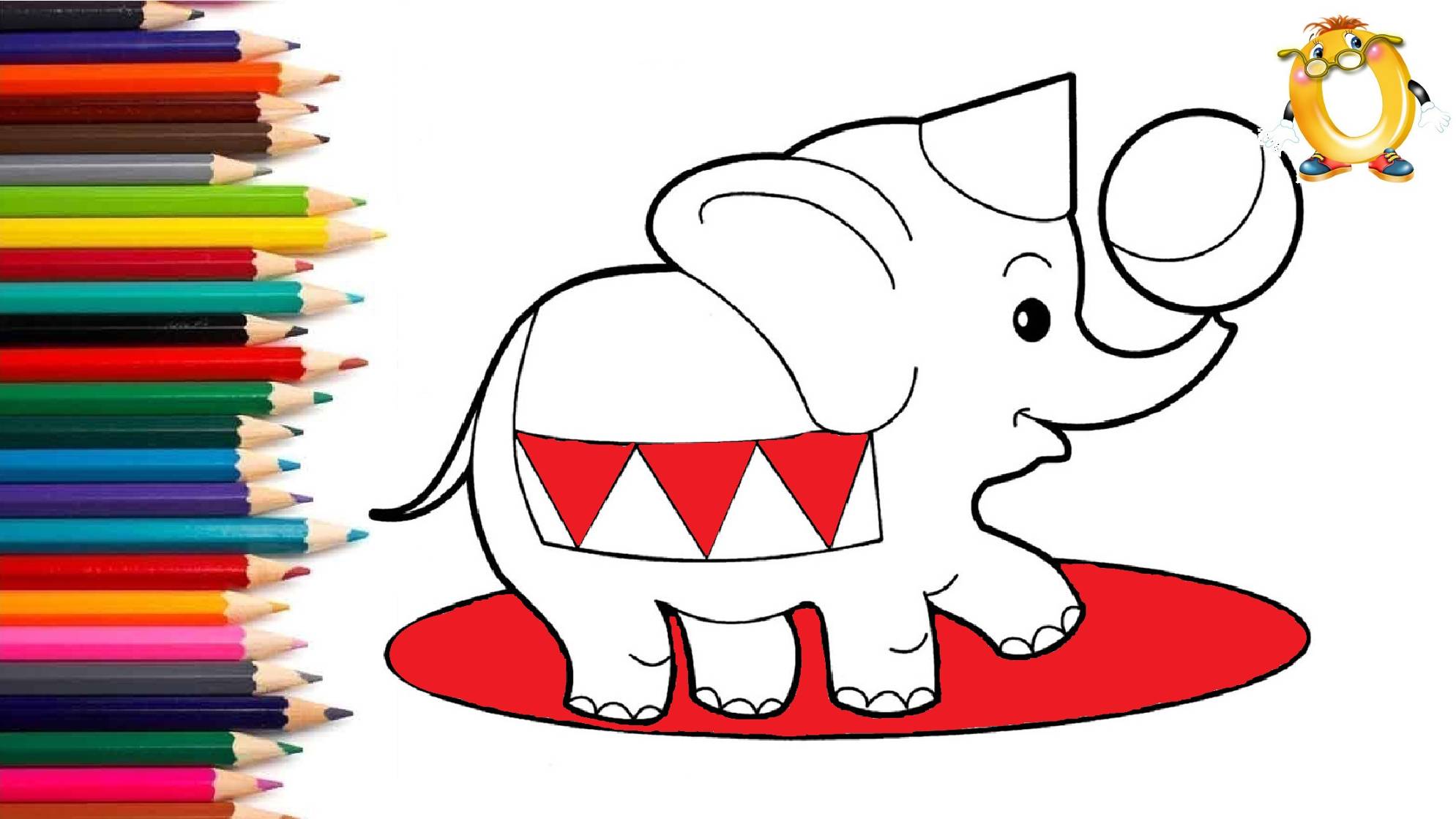 Мультик - раскраска для детей СЛОНИК. Учимся как рисовать СЛОНА. Стих про СЛОНИКА // ОБУЧАШКА ТВ смотреть онлайн