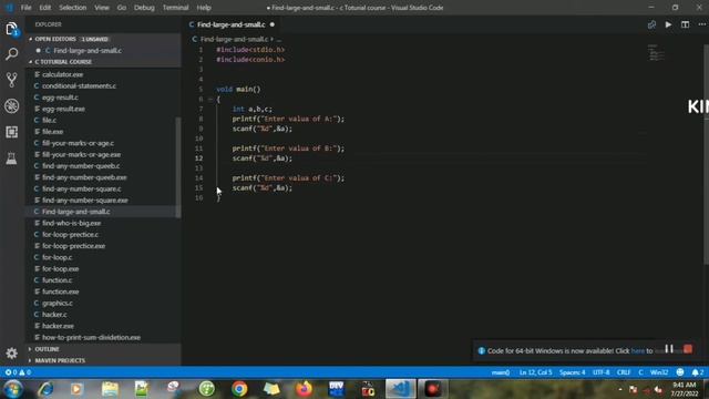 How do you find the largest and smallest number in C? смотреть онлайн
