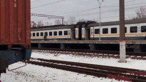 Электропоезд ЭП2Д 0043 ЦППК станция Чехов