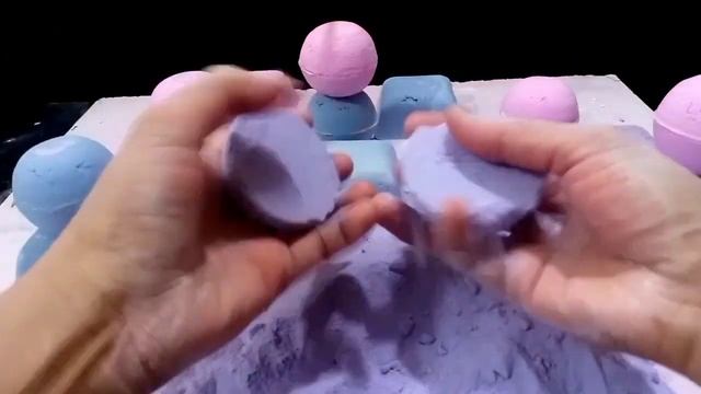 ASMR crunchy baking soda blue purple pink and white satisfying texture смотреть онлайн