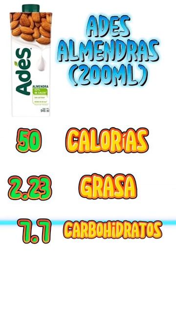 Calorías de una Leche Ades de Almendras #calorias #fypシ #nutrition смотреть онлайн