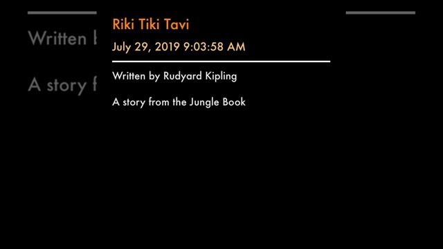 Riki Tiki Tavi смотреть онлайн