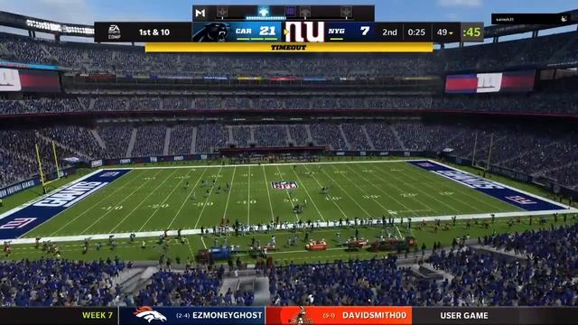 TOS week 7 giants vs panthers смотреть онлайн