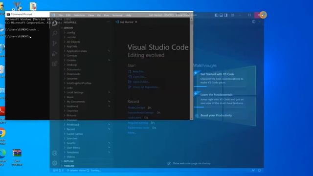 Open Vs code from command prompt(cmd) смотреть онлайн