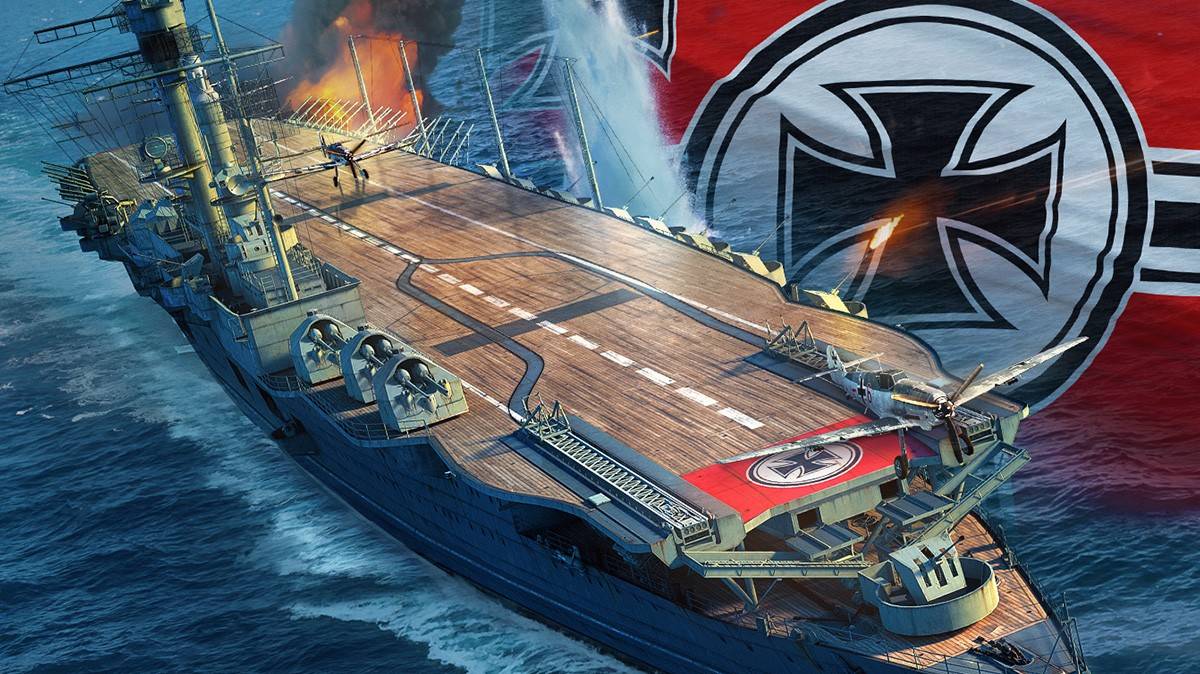 Мир кораблей. 2025г. На авианосцах нужно поиграть каждому. Бой авианосца Германии WESER 6 лвл. смотреть онлайн