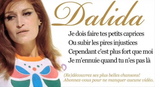 Dalida - Tu n'as pas très bon caractère - Paroles (Lyrics)