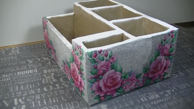 Переделка и декор коробок салфетками .Органайзер из 5ти коробок . смотреть онлайн
