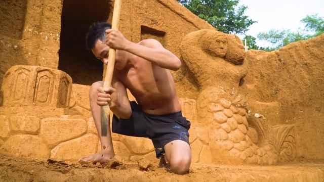 Build Water Park With Slide Into Swimming Pool And The Secret Underground House смотреть онлайн