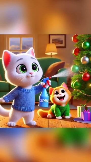 Котята наряжают ёлку смотреть онлайн