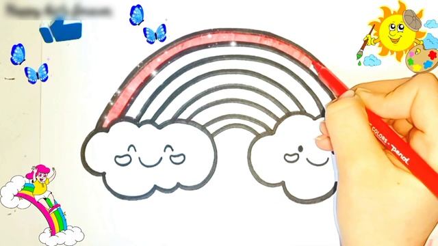 Drawing and Coloring a Rainbow 🌈/Bolalar uchun rasm chizish/Painting For Toddlers#rainbow#drawrainb смотреть онлайн