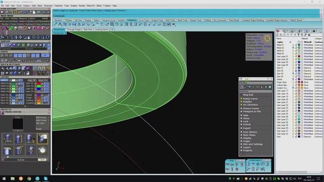 Modeling a simple set. Ring + Earrings. And also it rendering. Rhinoceros 3D, T-Splines, Thea Rende смотреть онлайн
