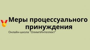 Меры процессуального принуждения