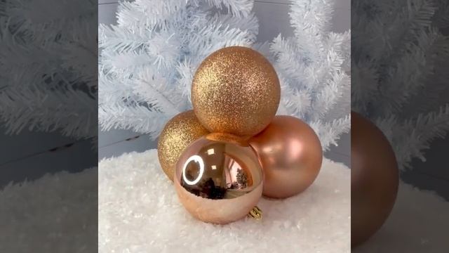 Набор украшений Шары 8 см, 6 шт, пластик, ассорти 3 вида, цвет шампань ЛЬДИНКА 200128 смотреть онлайн