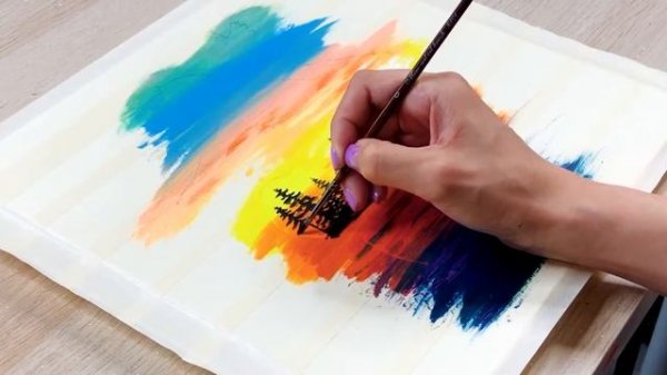 My Sunshine | Silhouette Art | Acrylic Painting | Daily Art #60