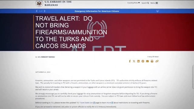 Oklahoma man facing 12 years in Turks and Caicos prison for ammunition in luggage смотреть онлайн