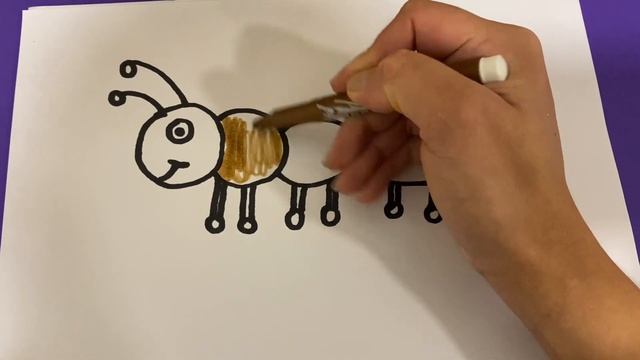 Bolalar uchun chumoli rasm chizish - Drawing Rainbow ant for children - Рисование муравей для детей смотреть онлайн