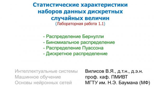 Лаб.1 (1.1) Статистические характеристики дискретных случайных явлений