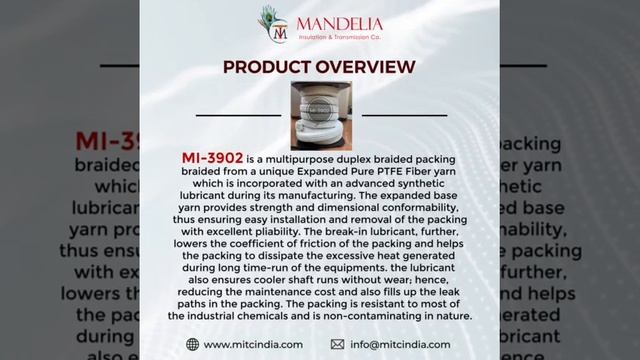 PTFE Expanded Packing With Synthetic Lubricant MI 3902