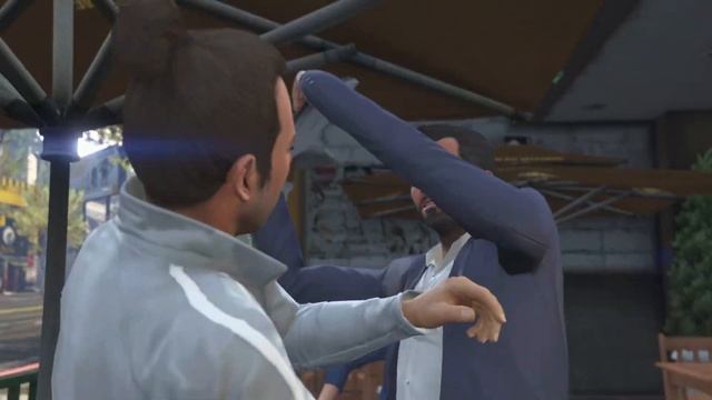 GrandTheftAutoV Michael hits Fabian with a laptop #michaeldesanta #funny #game #gta #gtav #storymod смотреть онлайн