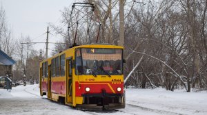 Трамвай Tatra T6B5SU-1011. Покатушки по Барнаулу.