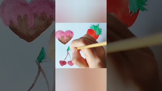 Вкусняшки акварелью #рисунки #акварель смотреть онлайн