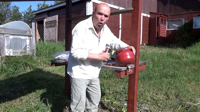 Заправка туристических газовых балонов с помощью куска тормозной трубки и газовой заглушки