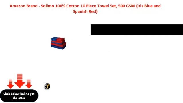 Amazon Brand Solimo 100% Cotton 10 Piece Towel Set, 500 GSM Iris Blue and Spanish Red смотреть онлайн