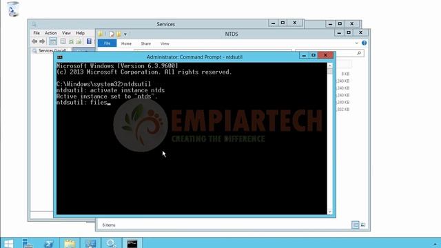 Offline Defragmentation of Active Directory Database in Windows Server 2012 R2 смотреть онлайн
