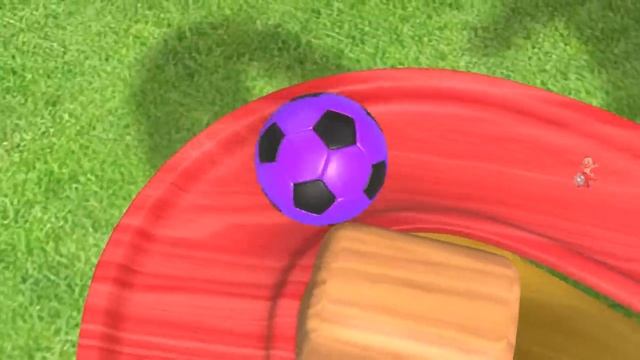 Учим цвета для детей с цветными футбольными мячами, деревянными игрушками, 3D анимацией смотреть онлайн