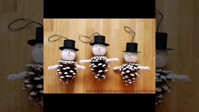Top Christmas Pinecone fun Ornaments || Stylish Snowman Pinecone Collection for Christmas Tree Deco смотреть онлайн