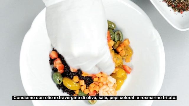Riso nero con olive di Castelvetrano mazzancolle e salsa di carciofi - Scuola di Cucina Menù смотреть онлайн