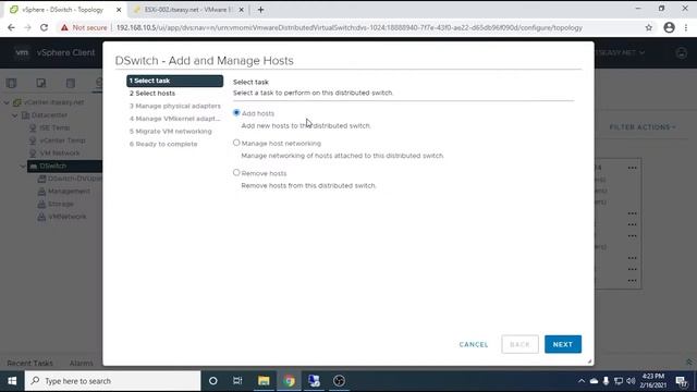 Migrate VMWare ESXi hosts to Distributed Switch without loosing connectivity. смотреть онлайн