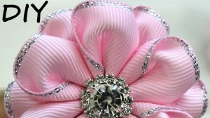 Нежный цветок из репсовых лент мастер-класс канзаши