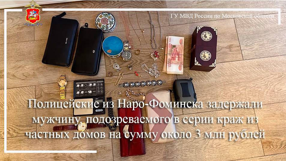 Полицейские из Наро-Фоминска задержали мужчину, подозреваемого в серии краж из частных домов смотреть онлайн