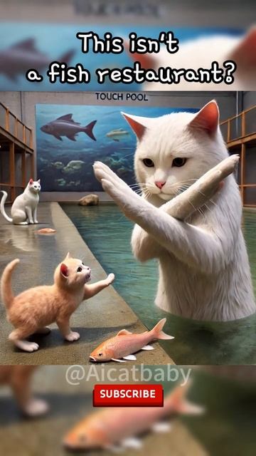 This isn't a fish restaurant? #cat #funny#kitten смотреть онлайн