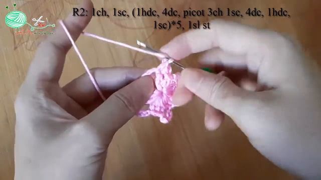 Hướng Dẫn Móc Hoa Len 5 Cánh đơn Giản - Mẫu 15 | Tutorial Crochet A Simple 5 Petals Flower