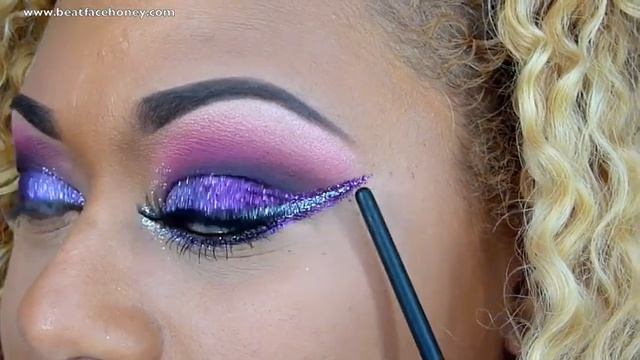 Purple And Silver Glitter Bomb Makeup смотреть онлайн