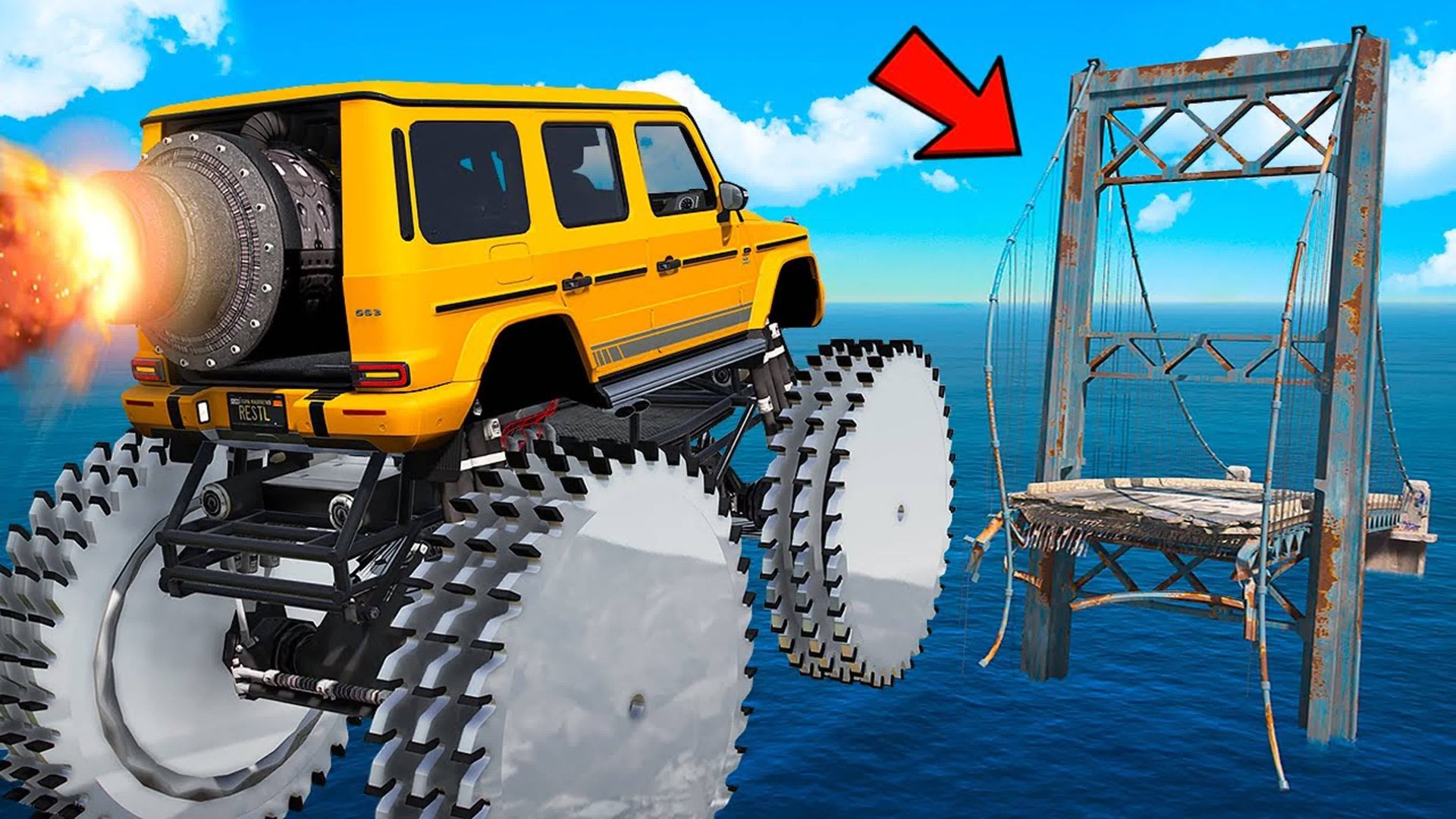 ГИГАНТСКИЙ ТУРБО ГЕЛИК С ПИЛАМИ ПЕРЕЛЕТЕЛ СЛОМАННЫЙ МОСТ в ГТА 5 ОНЛАЙН (GTA 5 ONLINE) смотреть онлайн