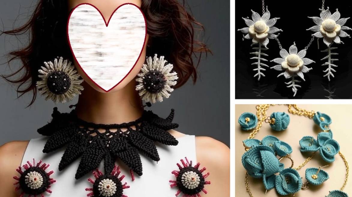 УКРАШЕНИЯ с цветами и листьями от нейросети. ВЯЗАНИЕ. Подборка №18. смотреть онлайн