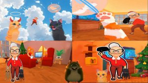 Кот и бабка. ЛУЧШИЕ МОМЕНТЫ . Игра Cat and Granny на TV Мяу