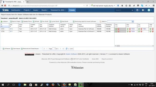 Timesheet for JIRA - 7.1 смотреть онлайн