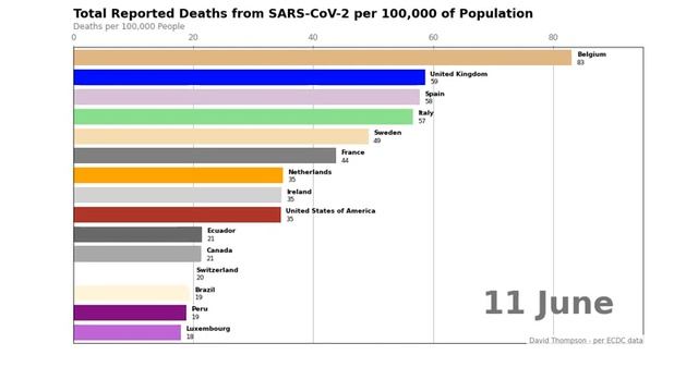 SARS-CoV-2 Deaths per 100k of Population python matplotlib смотреть онлайн