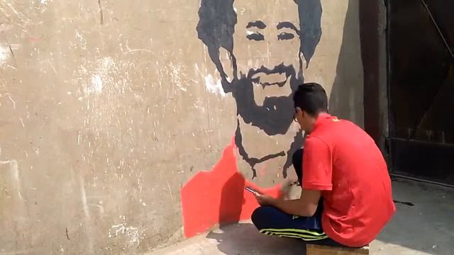 Drawing of MO Salah " Time lapse " | Graffiti art смотреть онлайн