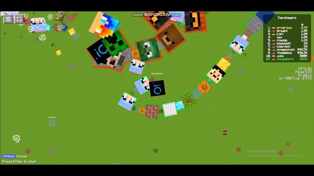 Slithercraft.io = ¡slither.io + Minecraft!