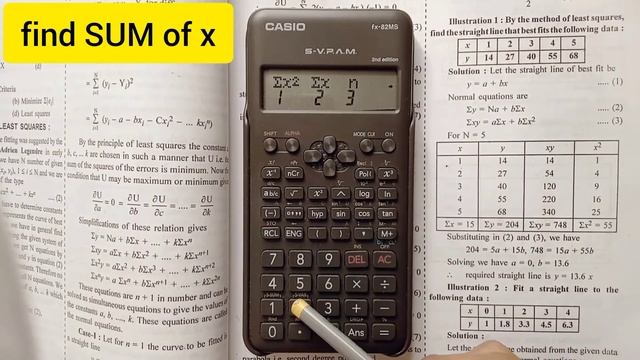 find equation for straight line using Scientific Calculator | Casio fx-82ms | curve fitting #casio смотреть онлайн