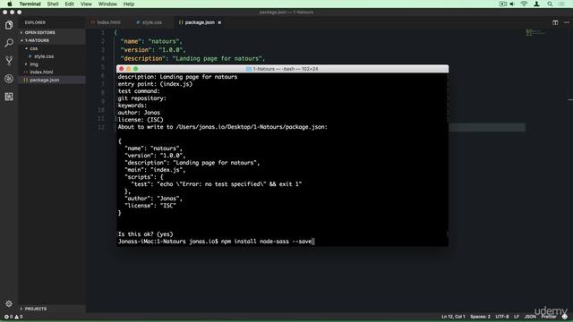 4 - 6. NPM Packages Let's Install Sass Locally смотреть онлайн