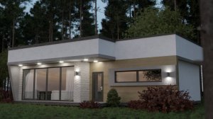 Стильный коттедж с плоской кровлей