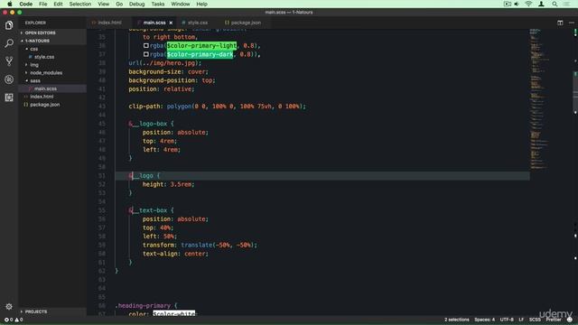 5 - 2. Converting Our CSS Code to Sass Variables and Nesting смотреть онлайн