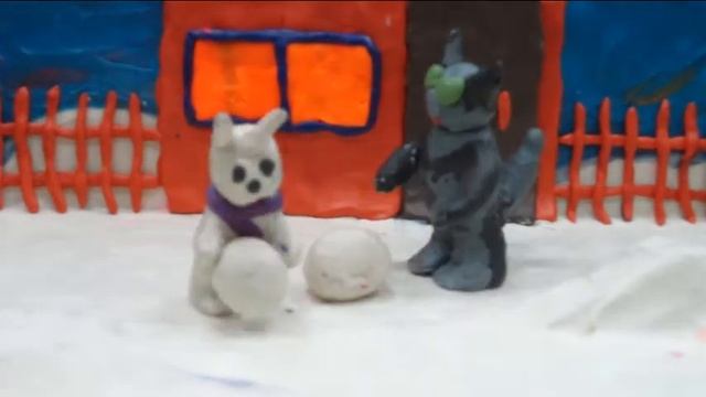 Зимняя прогулка (заяц и кот) смотреть онлайн